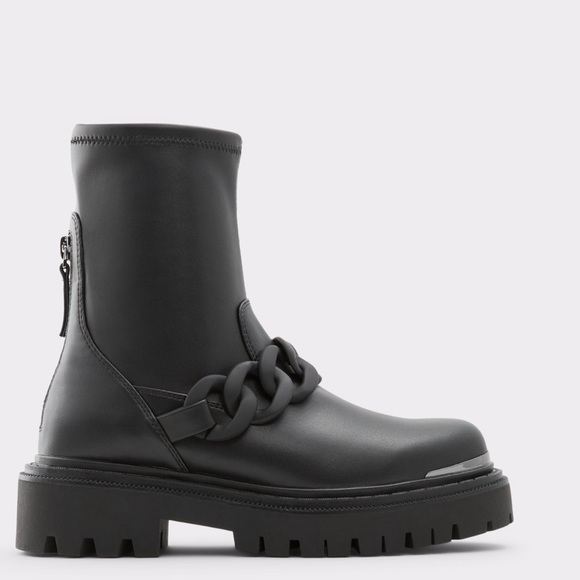 Aldo Chunky Combat Boots with Chain Accessory - Valedar Style - NWT - Picture 1 of 7